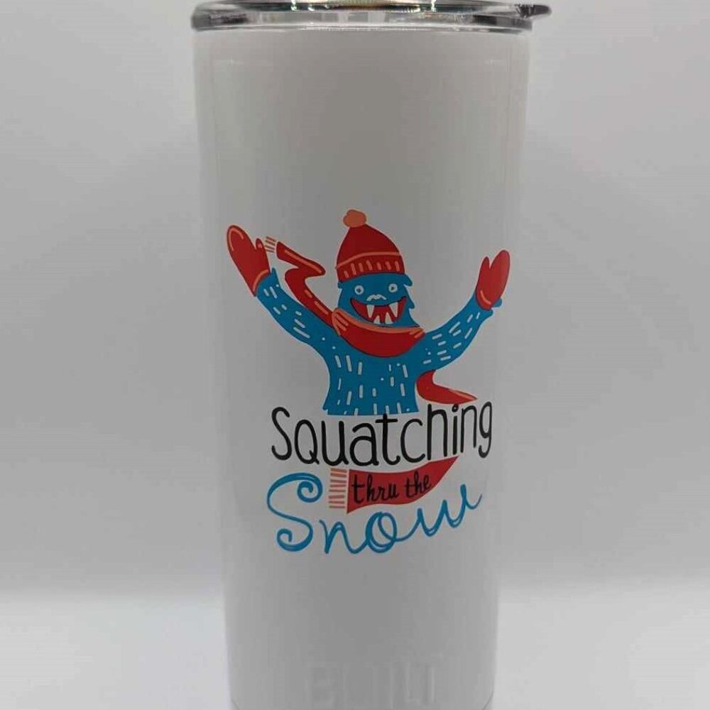 NEW BUILT Squatching Thru the Snow 20oz Tumbler with Straw